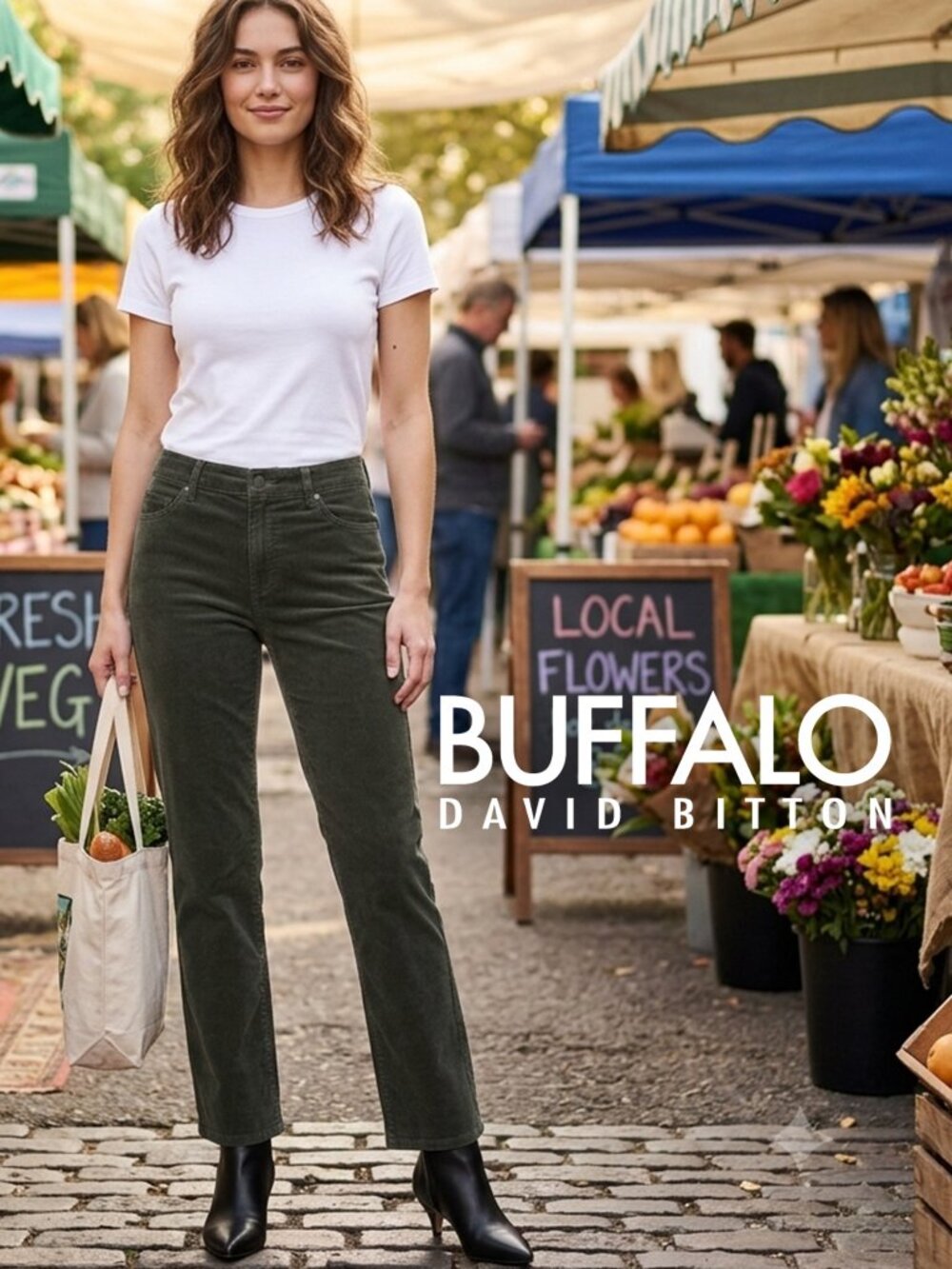 Buffalo David Bitton "Nyla" Straight Leg Stretch Corduroy Pants - Size 10/30
